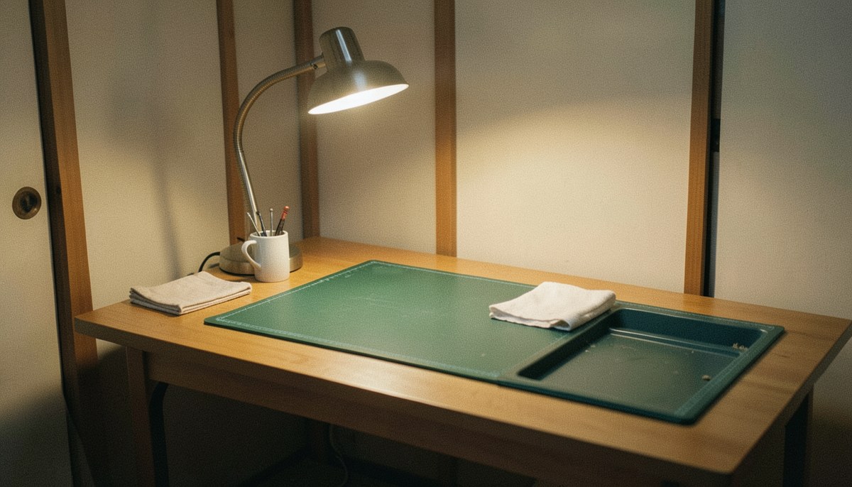 作業机とデスクライトのイメージ画像